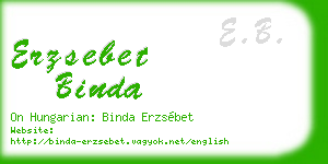 erzsebet binda business card